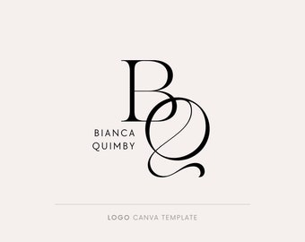 Minimalist Canva logo design, Modern logo, Monogram logo, Initials logo, Simple elegant logo, Logo template, Instant download, Watermark