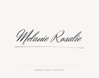 Canva signature logo, Personal logo, Name logo, Elegant brand, Digital signature logo, Logo template, DIY logo template, Calligraphy logo