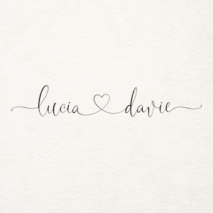 Paare-Logo für die Hochzeit, Hochzeitslogo, Kalligraphie Herz-Logo, Logo mit Herz, Vorgefertigtes Logo, Kalligraphie-Schrift mit Herz, Herz-Logo