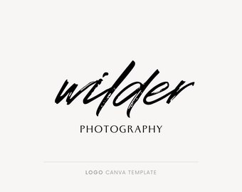Canva template logo, Logo template, Logo designer, Minimalist logo, Boho business branding, DIY boho logo, Brush font, Handwritten logo