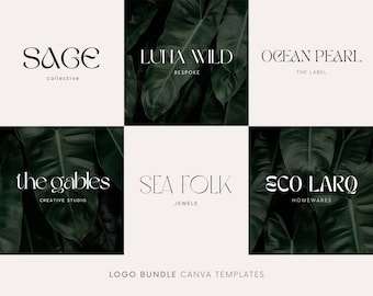 Logo bundle, Canva logos, Logo design, Bundle templates, Logo templates, Minimalist logos, Modern logos, Abstract font logo, Elegant logos