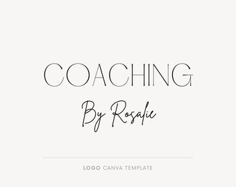 Canva logo template, Professional coaching logo, Elegant name logo, Premade logo, Editable logo, Custom logo design, Minimalist typography