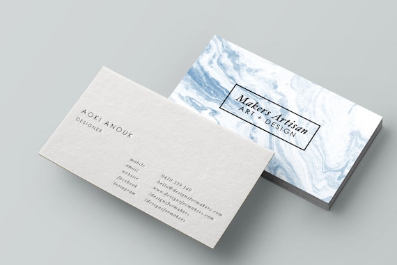 indigo blue business card ink paint swirl art ocean sea etsy blue business cards