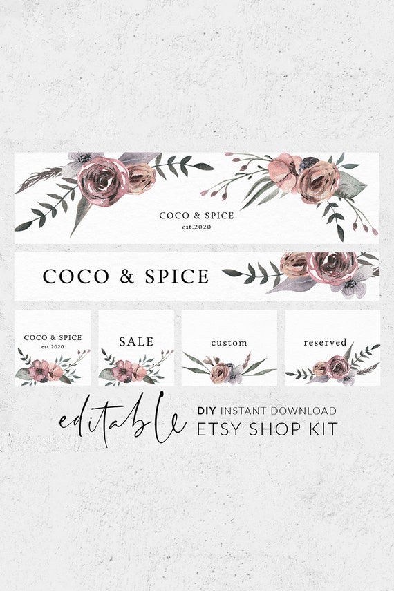 Etsy Shop Banner Set Premade Etsy Kit - Etsy Shop Logo Etsy Banner Set Just Right Premade Etsy Banner Set