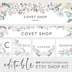 84073764 Etsy Shop Banner Set Premade Etsy Kit Bling Damask Premade Etsy Banner Set Etsy Banner Set