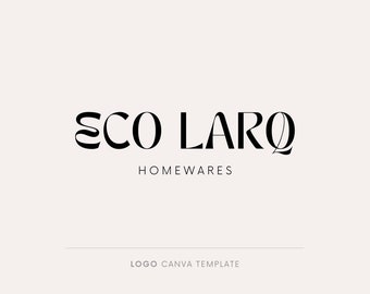 Logo design, Canva template, Modern logo template, Minimalist logo, Homewares logo, Lifestyle business logo, Decorative font, Abstract font