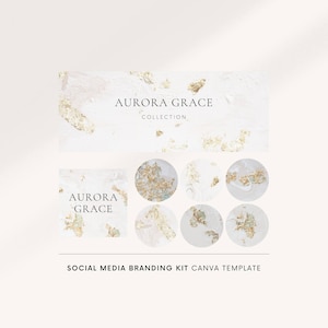 Social media icons, Canva template, Gold Facebook banner template, Facebook branding, Facebook template, Rustic painting, Organic surface