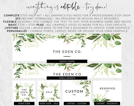 Etsy Shop Banner Set Premade Etsy Kit - Etsy Shop Logo Etsy Banner Set Just Right Premade Etsy Banner Set