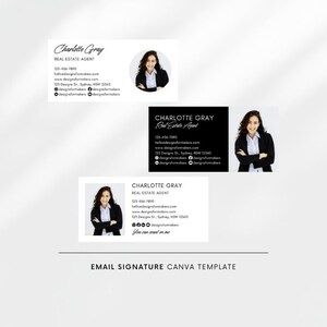 Canva Real Estate Agent, Email signature template bundle, Realtor marketing, DIY business branding, Professional email signature template