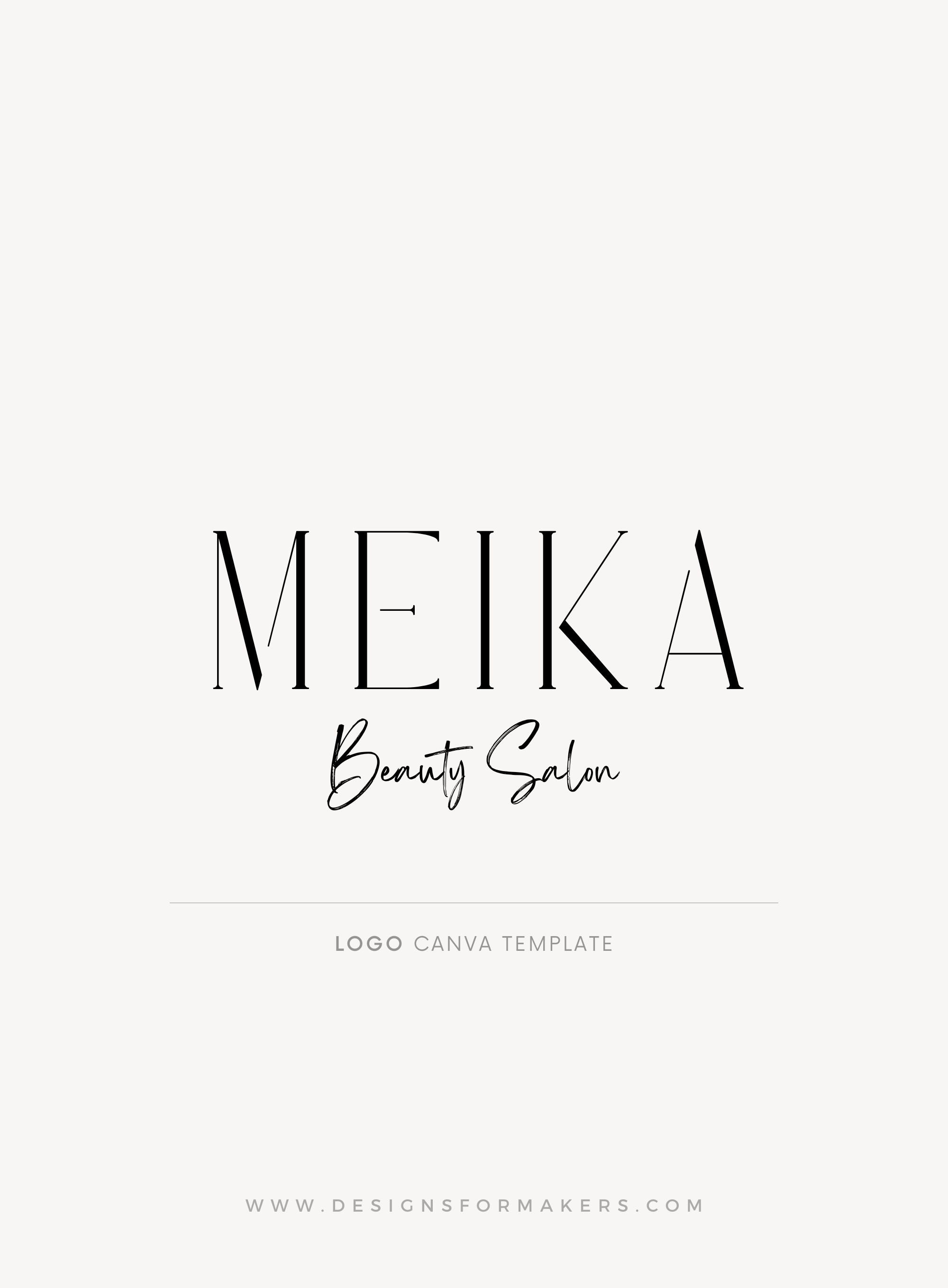 Canva logo template, Beauty logo, Minimalist logo, Typography name logo, Premade logo, Custom logo design, Elegant logo, Business branding
