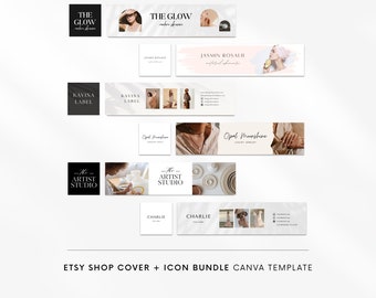 Etsy branding kit bundle, Etsy banner Canva templates, DIY Etsy shop branding, Etsy shop banner set, Etsy shop bundles, Etsy shop templates