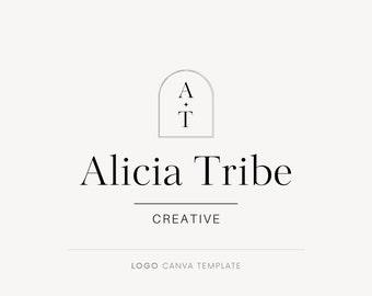 Monogram logo design, Canva template logo, Boho logo template, Logo designer, Thin lines, Minimalist logo Stars logo, Geometric Arch logo