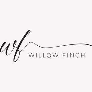 May include: A black and white logo with the letters "wf" in cursive script, followed by the text "WILLOW FINCH" in a simple sans-serif font.