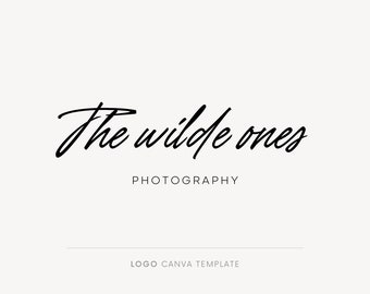 Canva logo template, Rustic script logo, Calligraphy logo, Premade logo, Editable Canva logo, Custom logo design, Minimalist logo, Boho logo