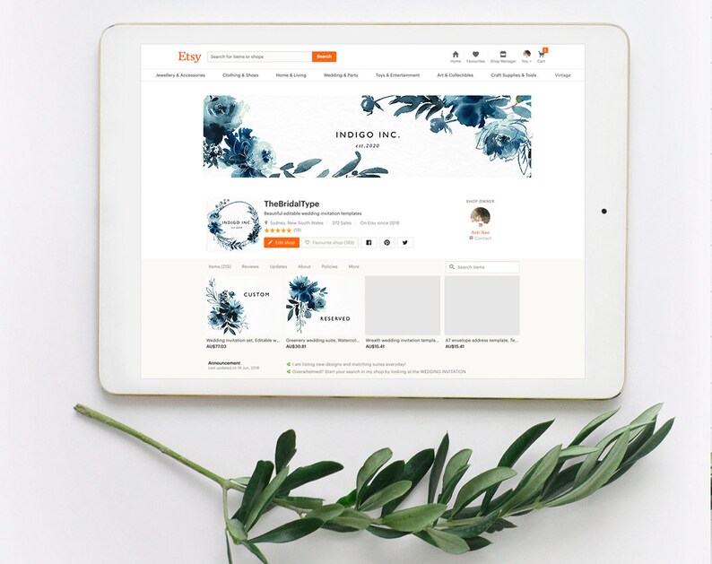 Etsy Banner Template