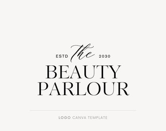 Canva logo template, Beauty logo, Minimalist logo, Typography logo, Premade logo, Editable logo, Salon business, Text logo, Elegant branding