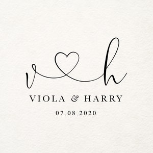 Monograma do logotipo de casamento, Design de logotipo de casamento, Logotipo de iniciais de casais, Design de logotipo pré-fabricado, Logotipo de coração, Fonte com coração, Logotipo de caligrafia