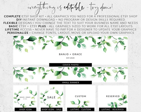 Etsy Shop Banner Set Premade Etsy Kit - Etsy Shop Logo Etsy Banner Set Just Right Premade Etsy Banner Set