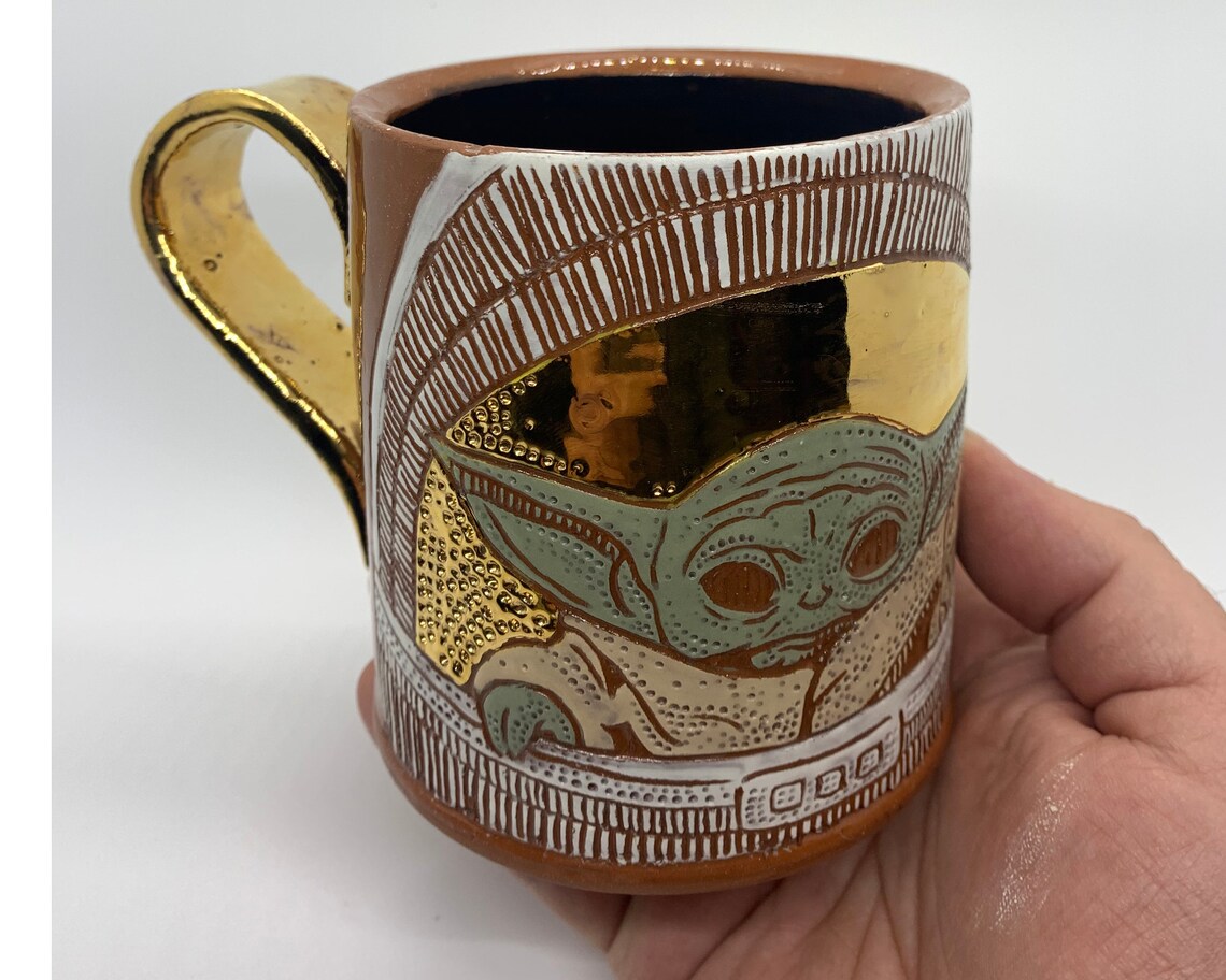 Gold Baby Yoda Cup Etsy