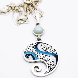 Counterpart. Cloisonne enamel, handmade, unique, sterling silver 925