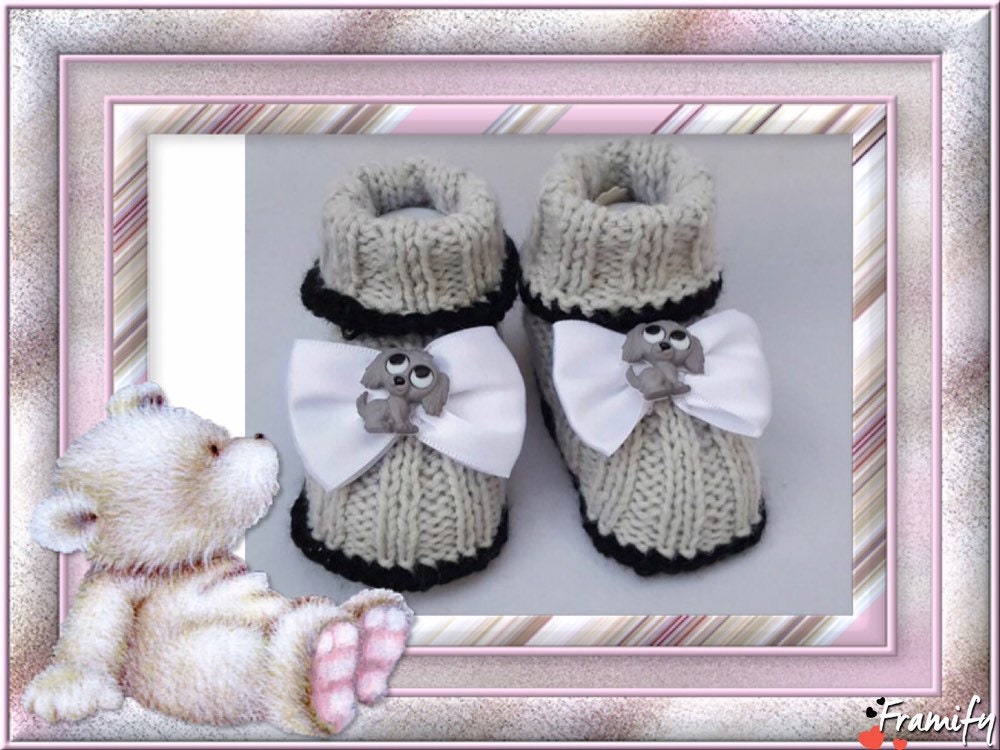 Dog Puppy baby booties grey booties animals pets handmade Etsy