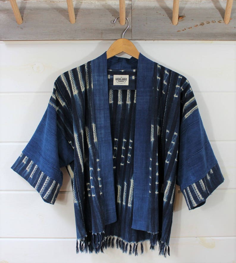 Indigo Shibori Mud Cloth Kimono - Etsy