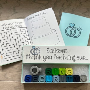 Wedding Reception Gift for Ring Bearer or Ring Security Thank You Crayons Gift with Mini coloring book from CrayonsRecycled image 7