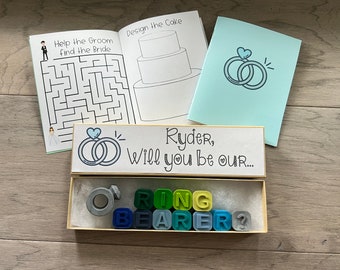 Will You Be Our Ring Bearer Gift, Ring Bearer Proposal Box, Ring Security Proposal, Page Boy Gift, Personalized Wedding Coloring Gift Kids