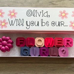 Flower Girl Thank You for Wedding Reception, Flower Girl Proposal, Ring Bearer Thank You, Ring Bearer Proposal Crayon Gift Flower Proposal
