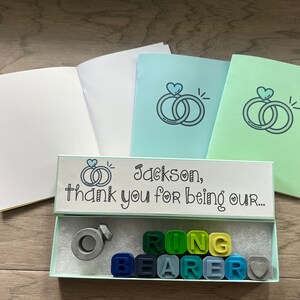 Ring Bearer Thank You Gift or Ring Security Thank You Gift Wedding Crayons from CrayonsRecycled Blue/Grn Blank NB