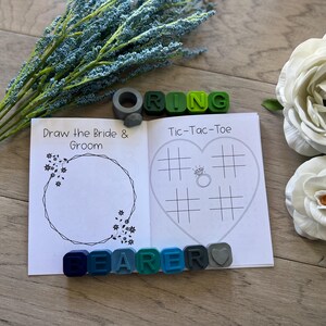 Wedding Reception Gift for Ring Bearer or Ring Security Thank You Crayons Gift with Mini coloring book from CrayonsRecycled image 3