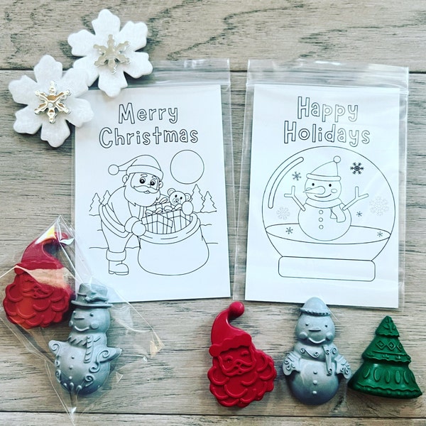 Christmas Stocking Stuffer with Mini Santa, Snowman, and/or Tree Crayons from CrayonsRecycled perfect for Classroom Party, Gift from Teacher