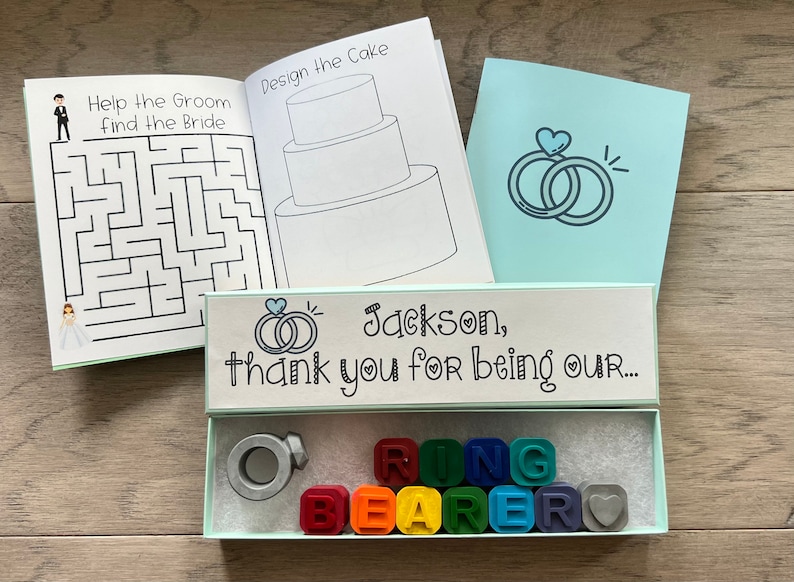 Ring Bearer Thank You Gift or Ring Security Thank You Gift Wedding Crayons from CrayonsRecycled Rainbow Activity NB