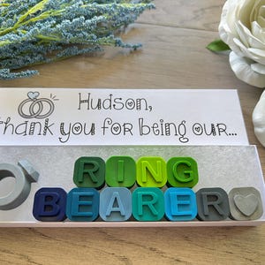 Wedding Reception Gift for Ring Bearer or Ring Security Thank You Crayons Gift with Mini coloring book from CrayonsRecycled image 1