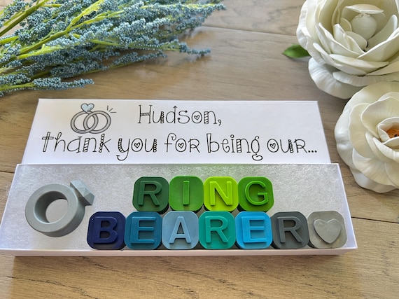 Wedding Reception Mini Coloring Book with Ring Bearer Thank You Crayons Gift from CrayonsRecycled