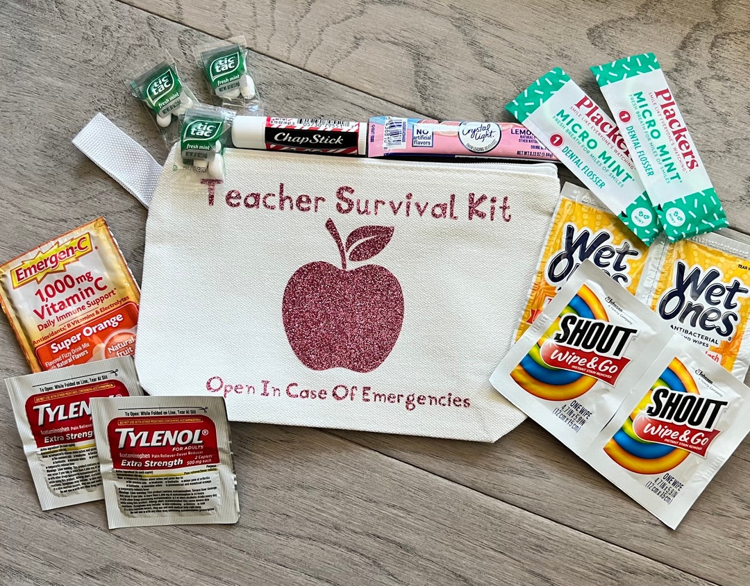 Teacher Appreciation Gift Bag, Teacher Emergency Kit, Teacher Survival Kit, Teacher Christmas