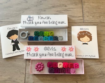 Flower Girl  Proposal or Flower Girl Thank You Crayon Gift for Wedding Reception Ring Bearer Proposal or Thank You Gift from CrayonsRecycled