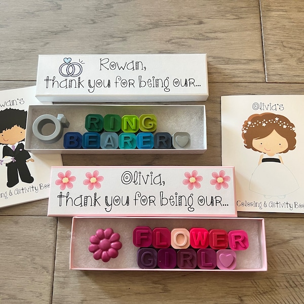 Flower Girl  Proposal or Flower Girl Thank You Crayon Gift for Wedding Reception Ring Bearer Proposal or Thank You Gift from CrayonsRecycled