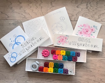 Flower Girl Proposal or Flower Girl Thank You Crayon Gift for Wedding Reception Ring Bearer Proposal or Thank You Gift from CrayonsRecycled