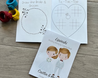 Wedding Reception Favors for Children, Mini Ring Crayons & Mini Notebook
