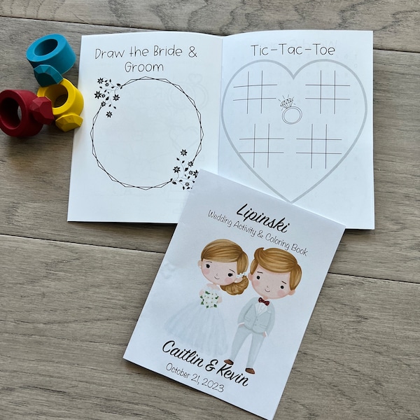 Wedding Reception Favors for Children, Mini Ring Crayons & Mini Notebook