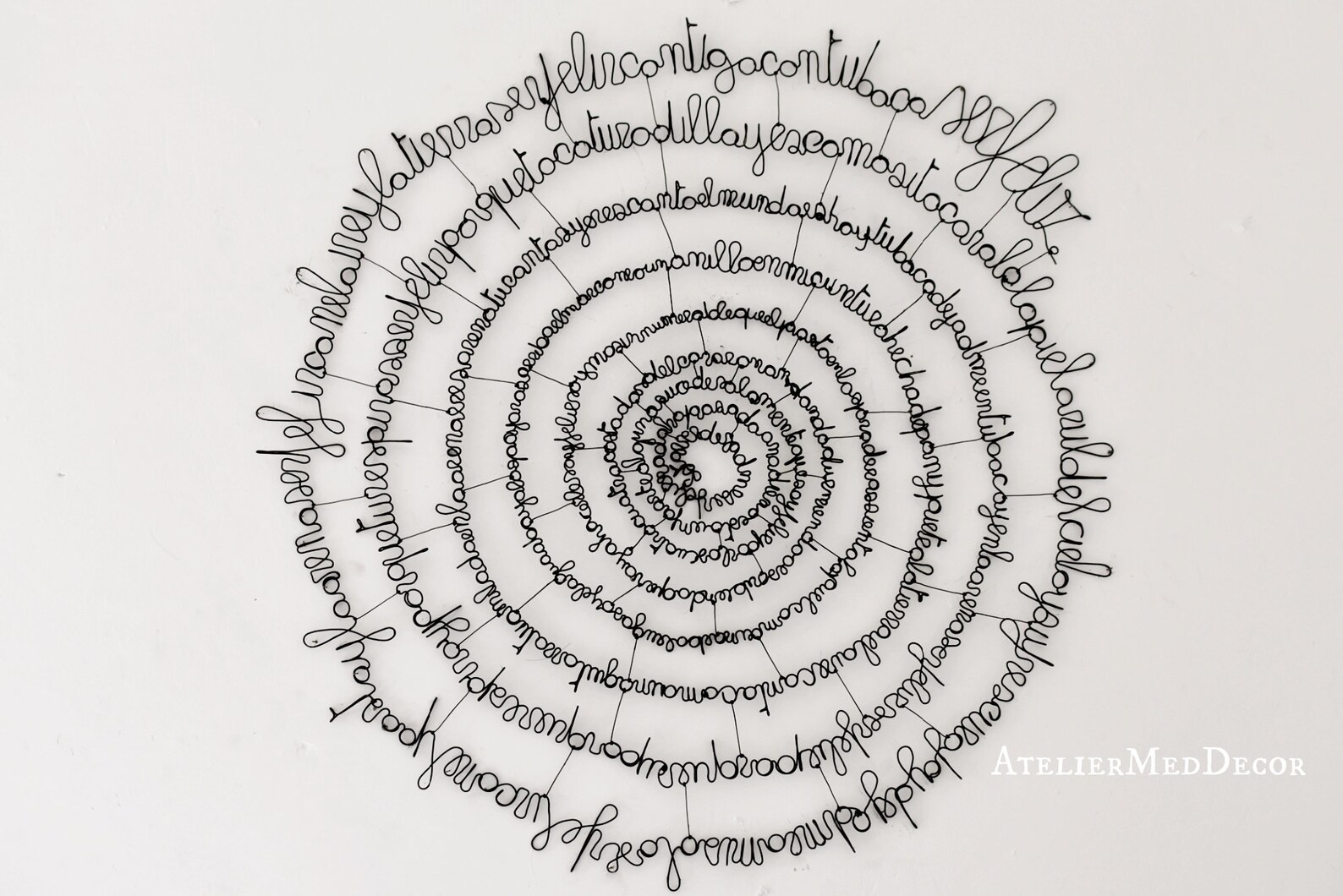 Wire Poem Iron Wire Writing Wall Decor Circular Poetry. Etsy