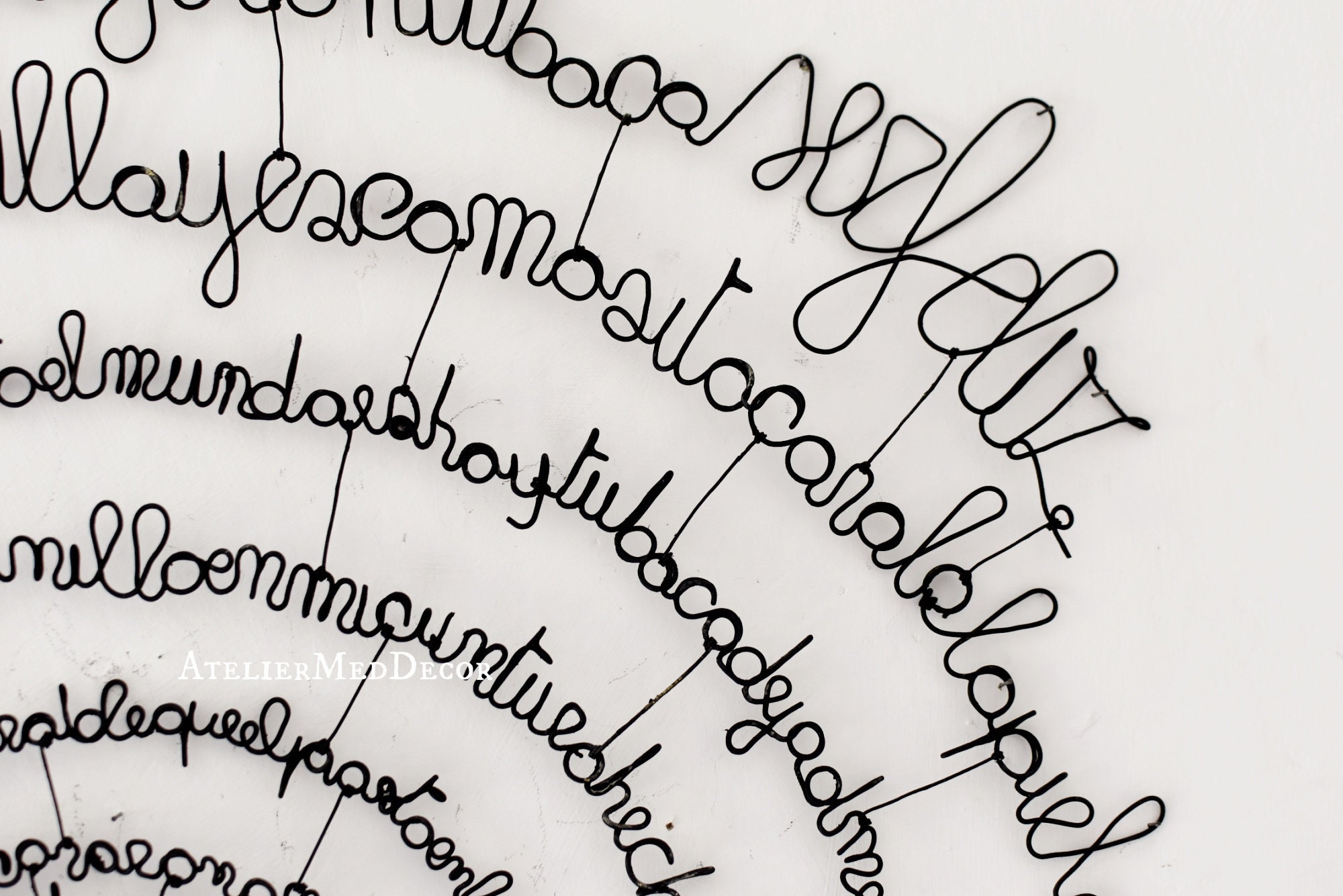 Wire Poem Iron Wire Writing Wall Decor Circular Poetry. Etsy