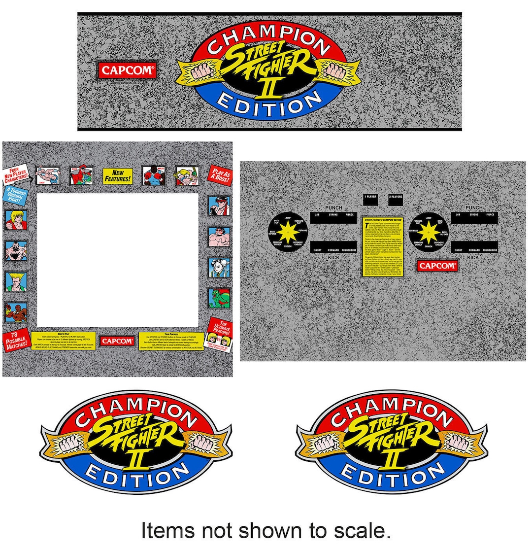 Street Fighter 2 Champion Edition Arcade Cabinet Graphics