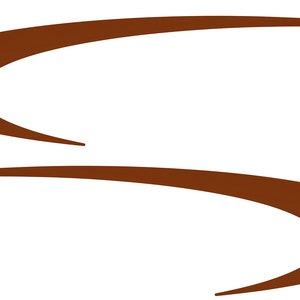 May include: Two brown curved lines, one above the other, forming a stylized letter 'S'.