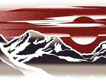 Mountain Range Scape #2 Vinyl Decal For Camper, RV, Motorhome – 3M Glossy Graphic, Made In USA