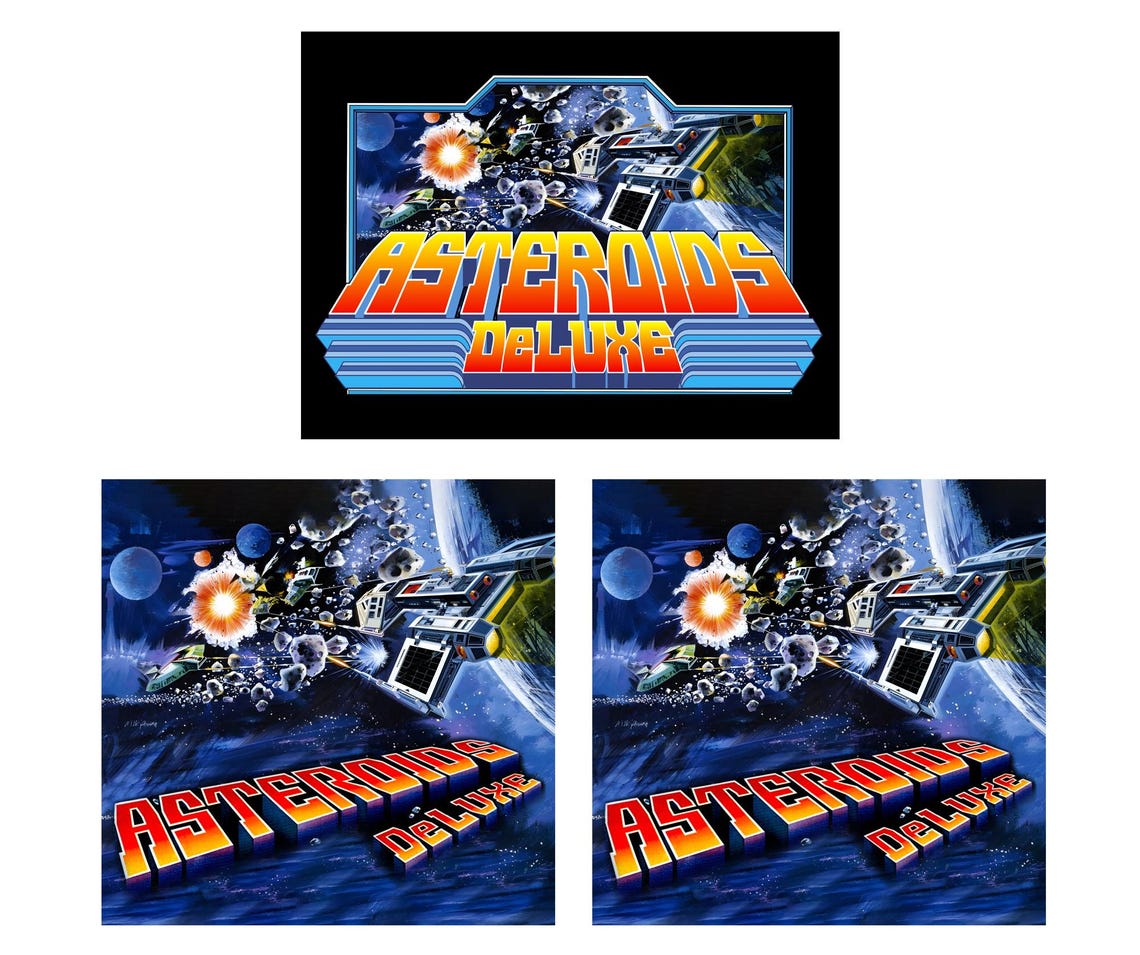 Asteroids Deluxe Arcade 1up Cabinet SE Riser Graphics Decals Stickers ...