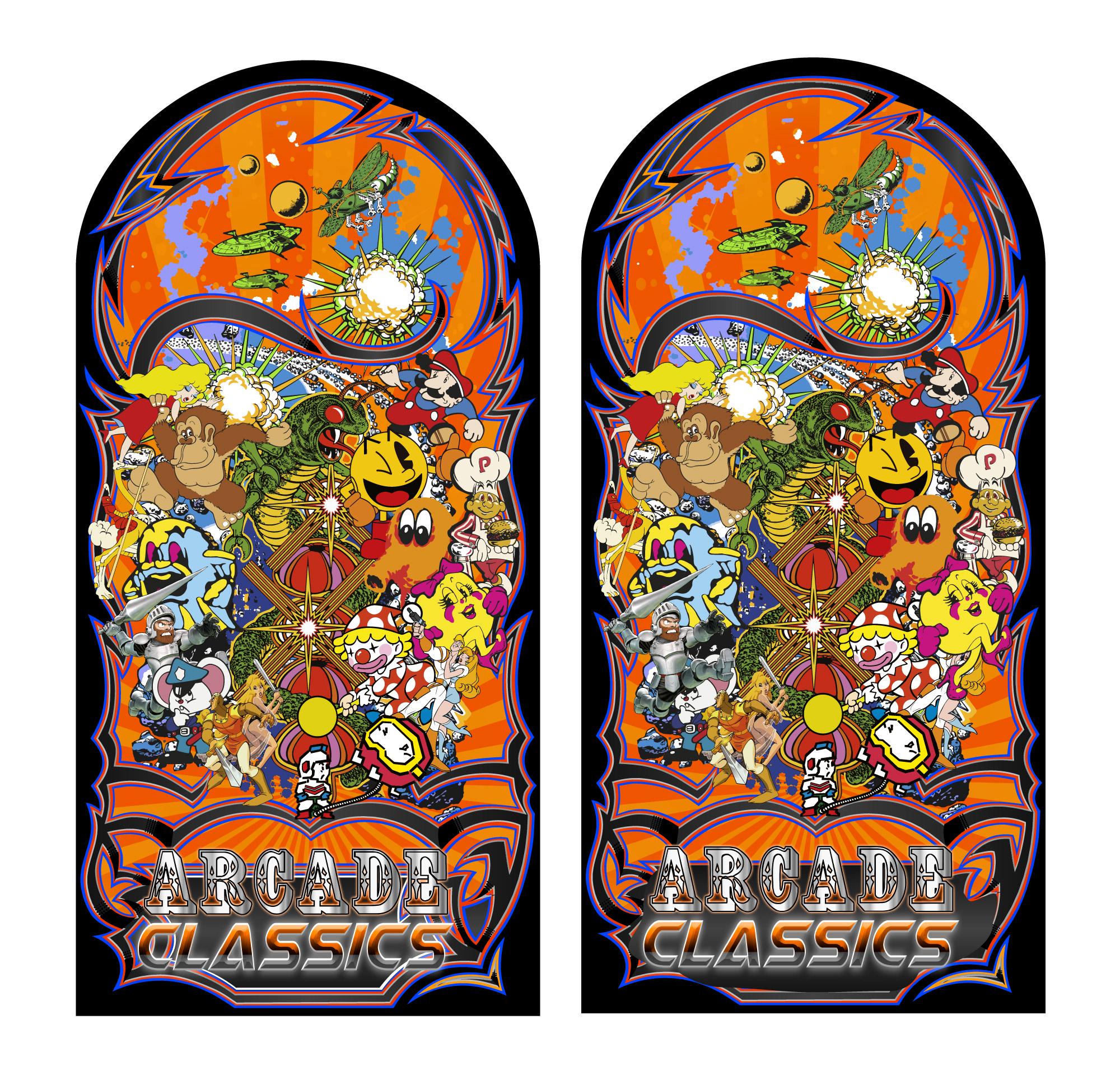 Mame Multicade Classics Side Art Arcade Cabinet Graphics Decals