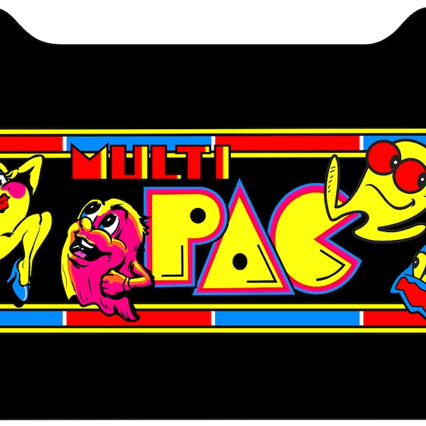 Multipac Arcade 1up Cabinet Riser Graphic Decal Sticker
