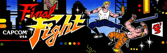 Capcom Final Fight Arcade Marquee for Reproduction Header/backlit
